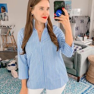 NWT NEVER WORN TUCKERNUCK TUNIC STYLE GINGHAM BLOUSE SIZE S